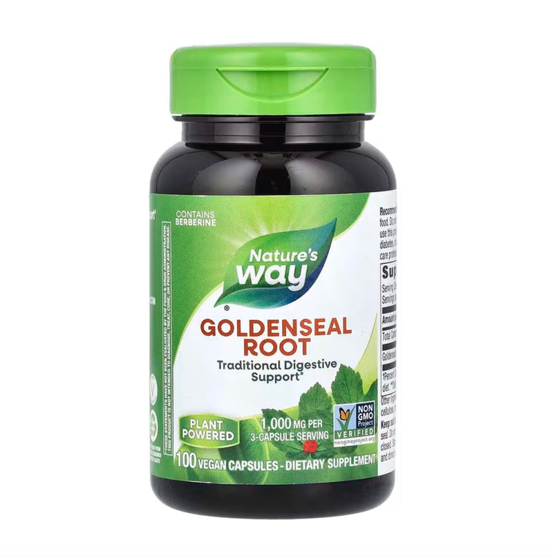 Nature's Way Goldenseal Root 1000 mg per Serving Size, 100 Vegetable Capsules
