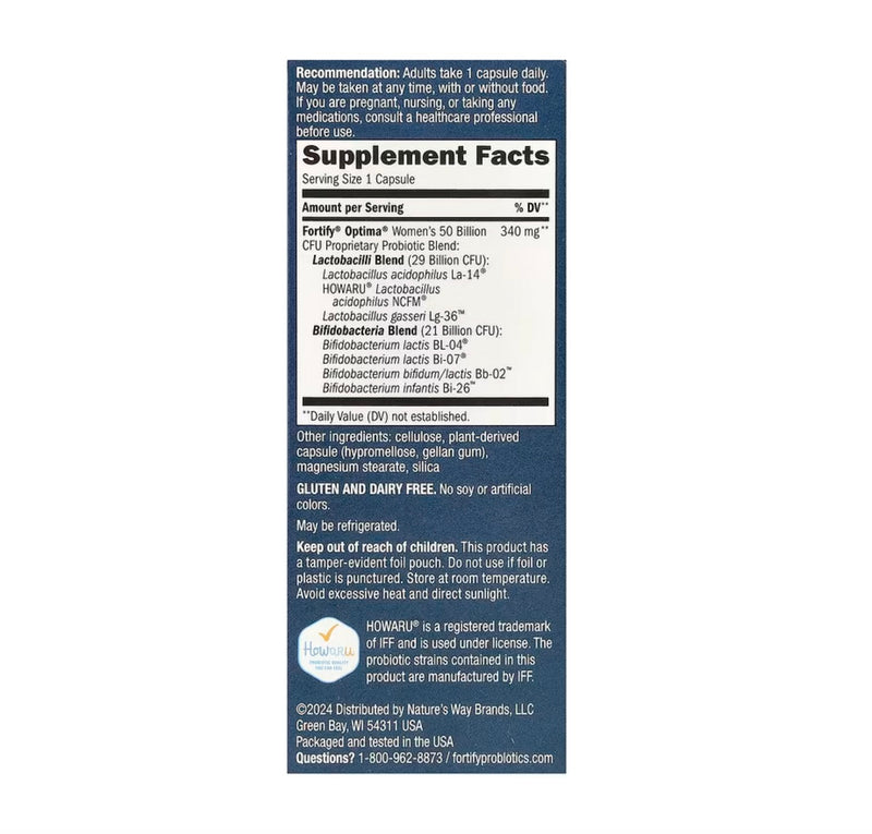 Nature's Way Primadophilus Fortify Optima Women's 50 mil millones