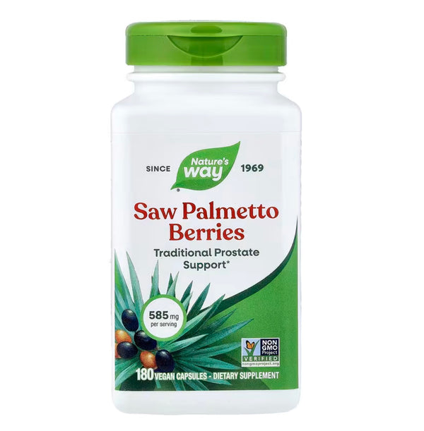 Nature's Way Saw Palmetto Berries 585 mg per Serving Size, 180 Vegetable Capsules