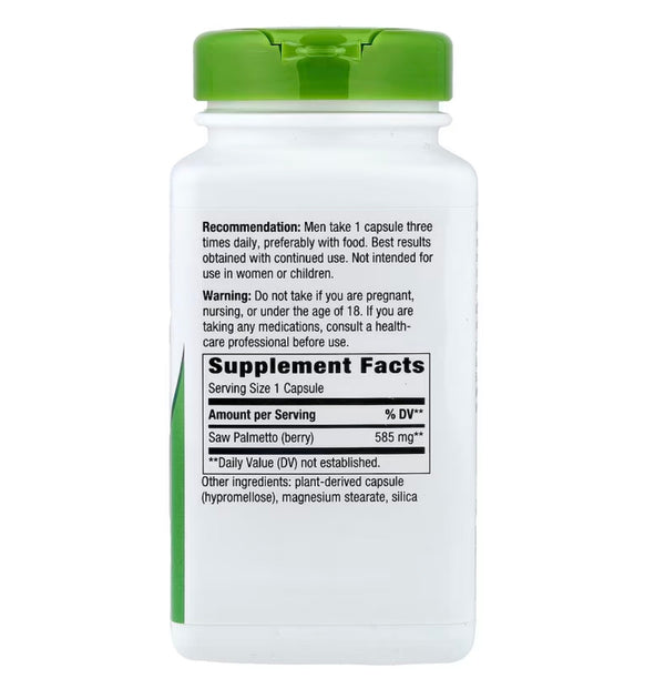 Nature's Way Saw Palmetto Berries 585 mg per Serving Size, 180 Vegetable Capsules