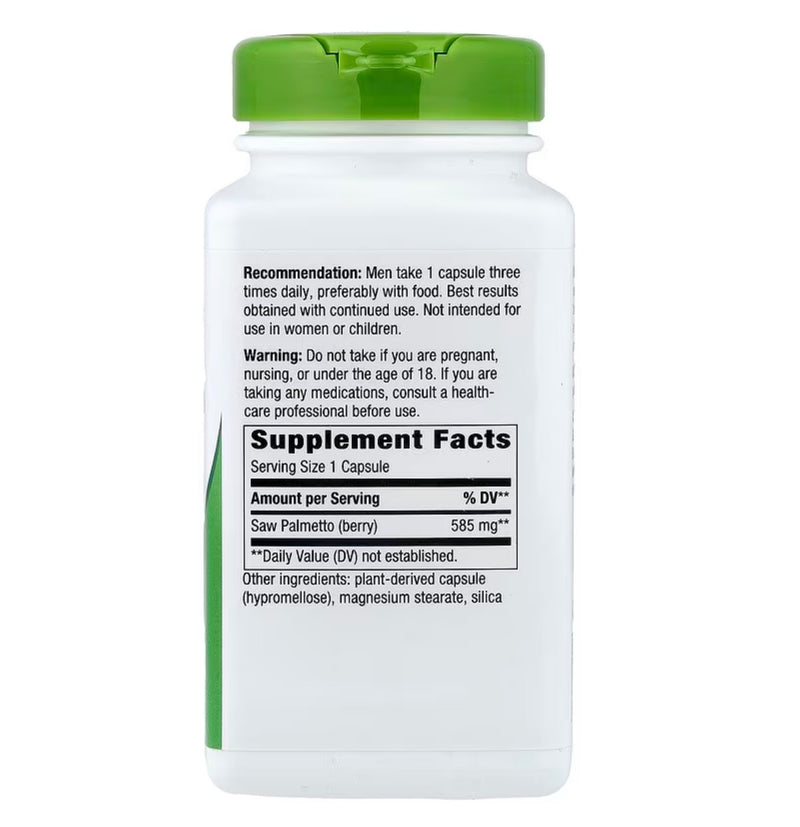 Nature's Way Saw Palmetto Berries 585 mg per Serving Size, 180 Vegetable Capsules
