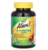 Nature's Way Alive! B-Complex Gummies, Cellular Energy Support*, 8 B-Vitamins, Vegetarian,  60 Gummies
