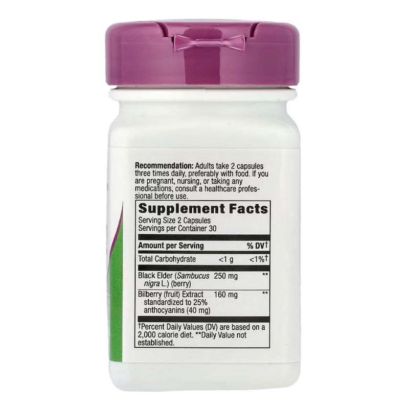 Nature's Way Bilberry, Standardized Extract, 60 Vegan Capsules