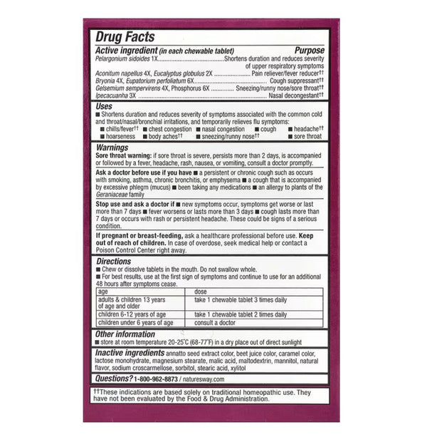 Umcka, Cold + Flu Relief Chewables, Ages 6+, Berry, 20 Chewables Tablets