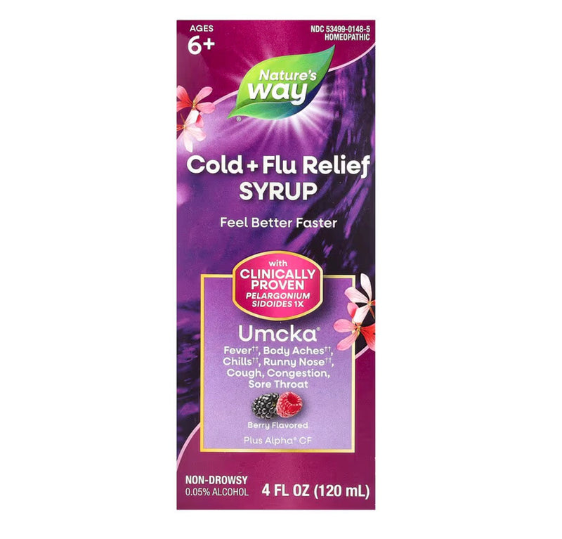 Nature's Way Umcka® Cold + Flu Relief, Ages 6+, Berry, 4 fl oz