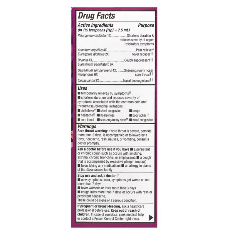Nature's Way Umcka® Cold + Flu Relief, Ages 6+, Berry, 4 fl oz