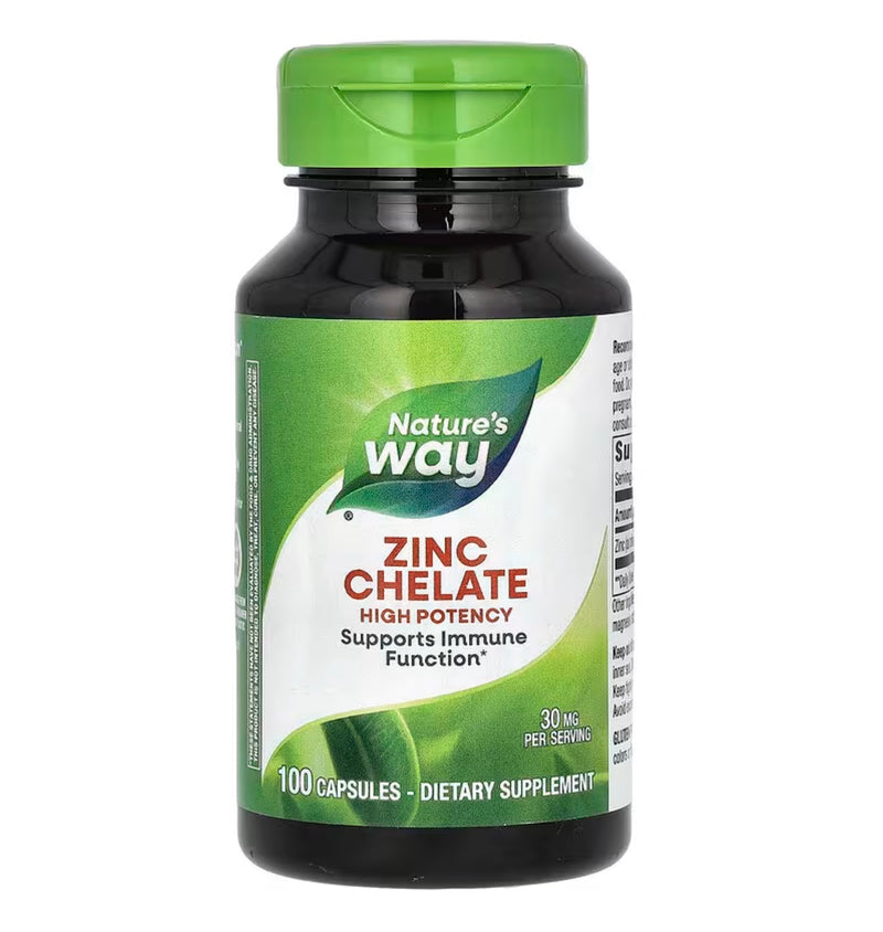 Nature's Way Zinc Chelated 30 mg per Serving Size, 100 Capsules