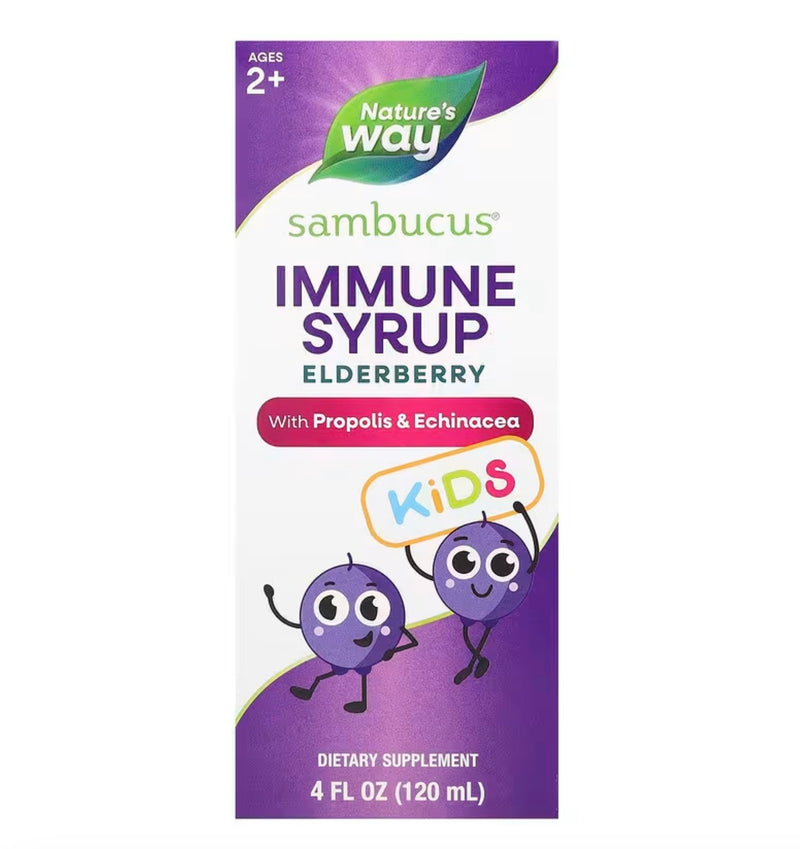 Nature's Way Sambucus® Kids Immune Syrup Elderberry with Propolis & Echinacea, Ages 2+, 4 fl oz