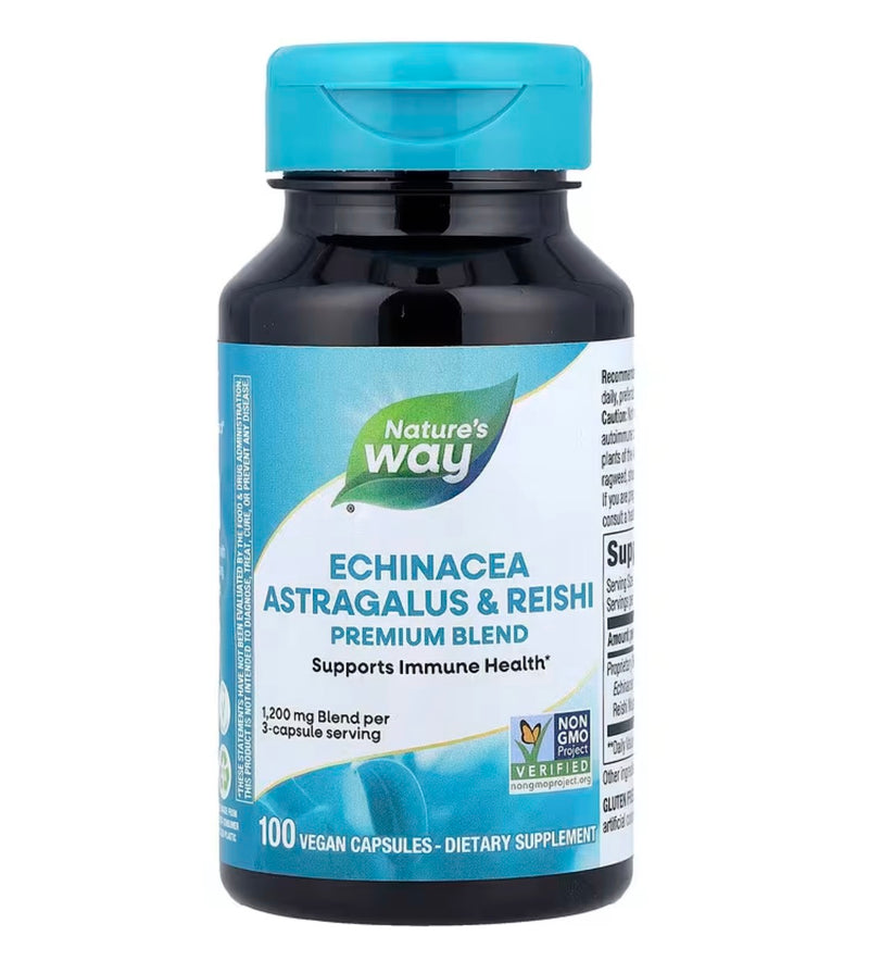 Nature's Way, Echinacea Astragalus & Reishi, 1,200 mg, 100 cápsulas veganas