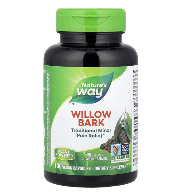 Natures Way Willow Bark 680 mg per Serving Size, 100 Vegetable Capsules