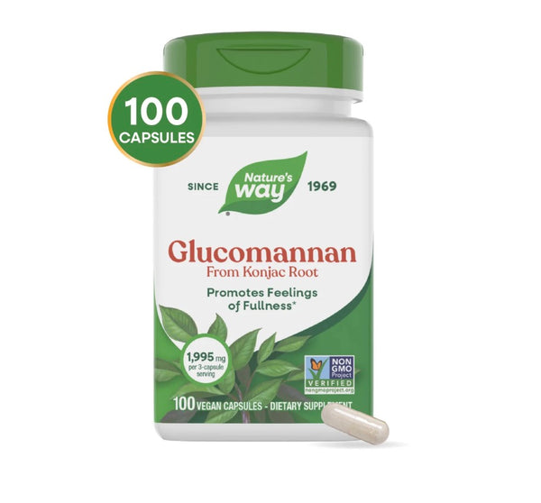 Nature's Way Glucomannan 1995 mg per Serving 100 Vegetable Capsules
