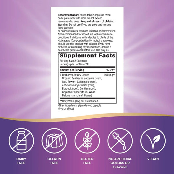 Nature's Way Echinacea Goldenseal 180 Cápsulas