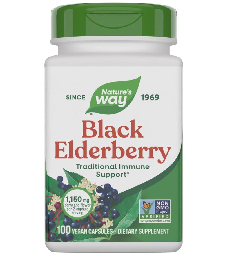 Nature's Way Black Elderberry 100 Vegetable Capsules