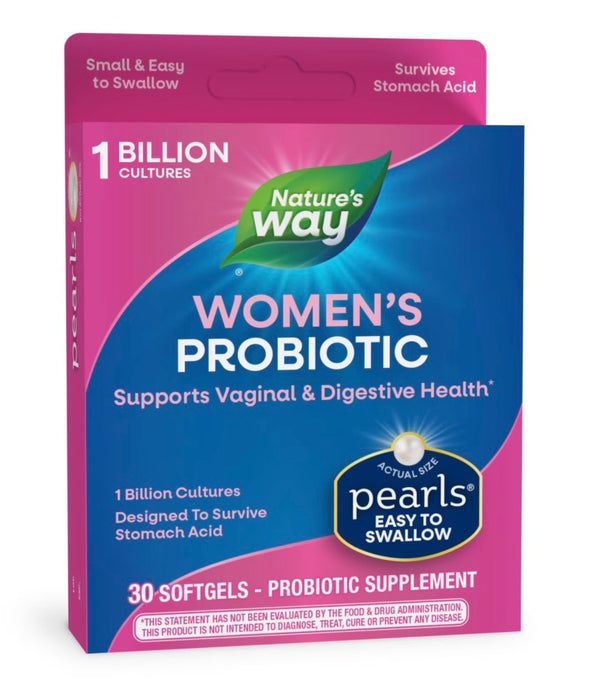Nature's Way Probiotic Pearls Women's for Vaginal & Digestive Health, 30 Softgels