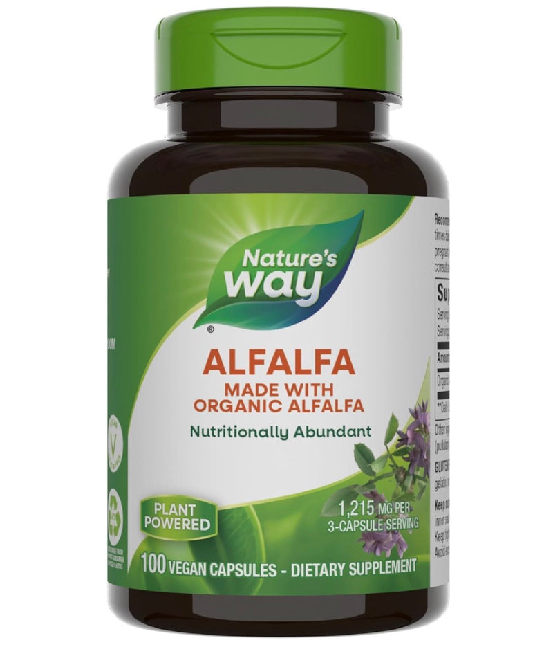 Nature's Way Alfalfa 1215 mg per Serving Size, 100 Vegan Capsules