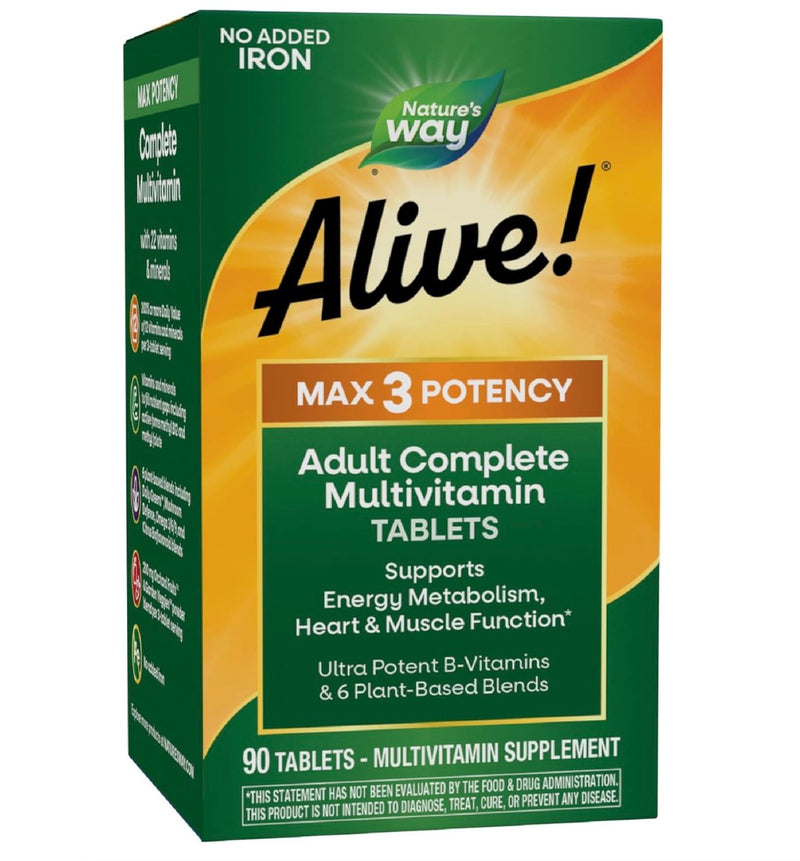 Nature's Way Alive Max3 Daily Multivitamin Iron Free