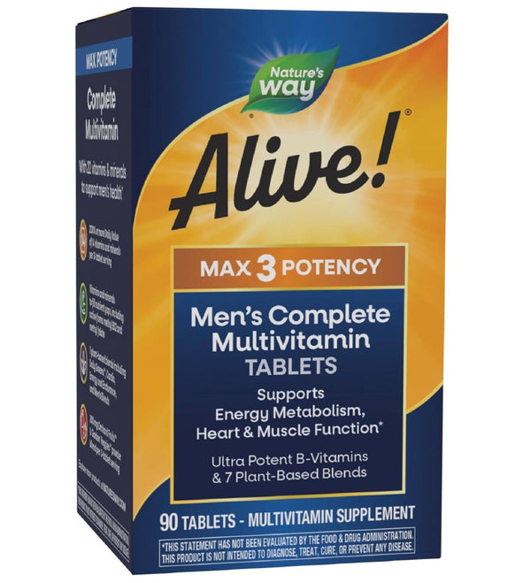 Nature's Way Alive para hombres MAX3 Daily Multivitamin tabletas