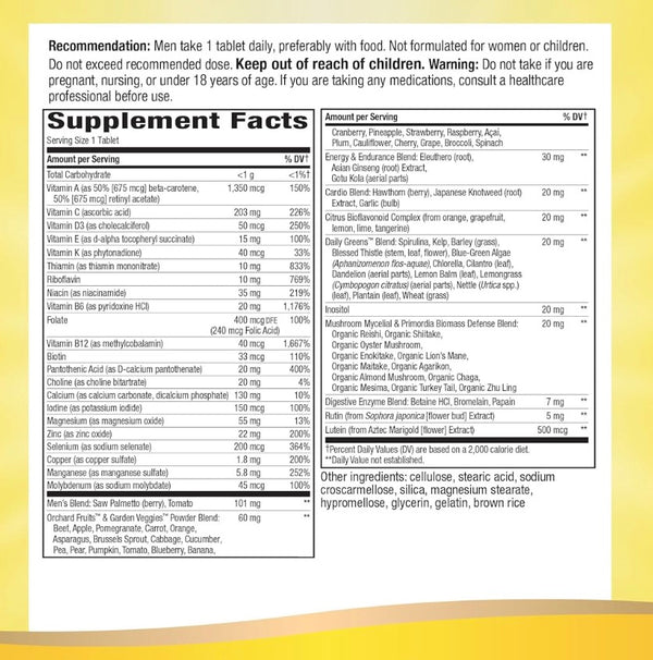 Nature's Way Alive una vez que el multivitamín ultra potencia de los hombres diarios