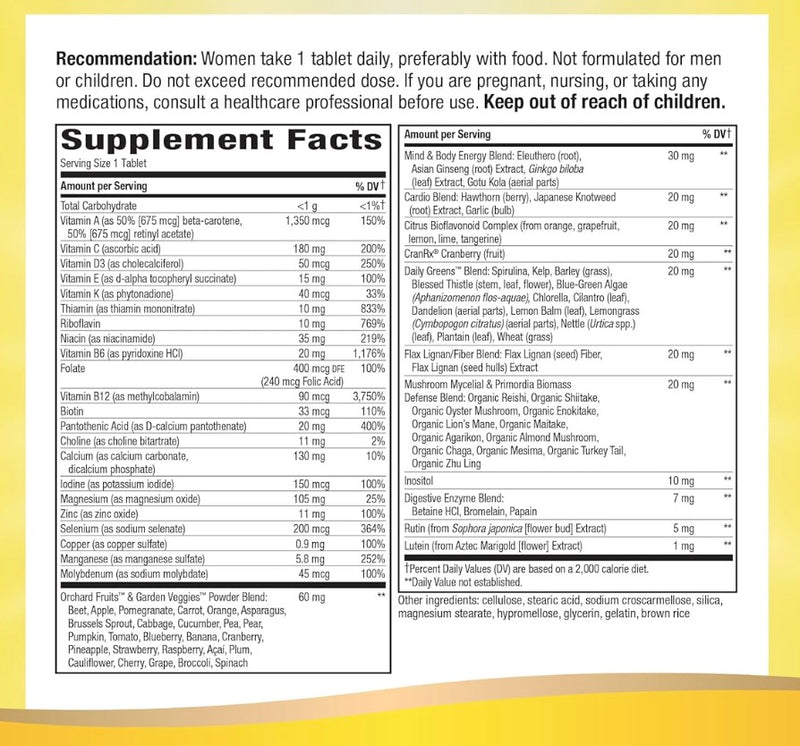 Nature's Way Alive una vez que el multivitamín de ultra potencia de más de 50 mujeres de las mujeres