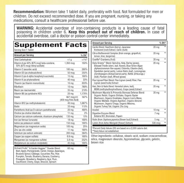 Nature's Way Alive una vez que el multivitamín de ultra potencia de las mujeres diarias