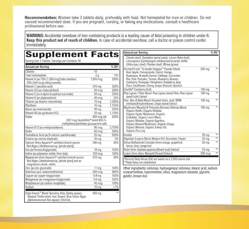 Nature's Way Alive Max3 Potency Women's Multivitamin 90 Tablets