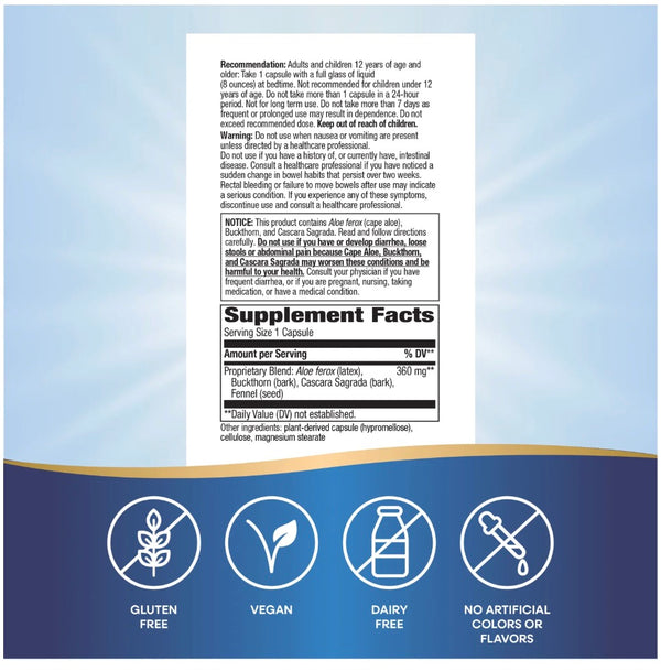 Nature's Way AloeMaxLax with Cascara Sagrada 360 mg per Serving Size, 100 Capsules
