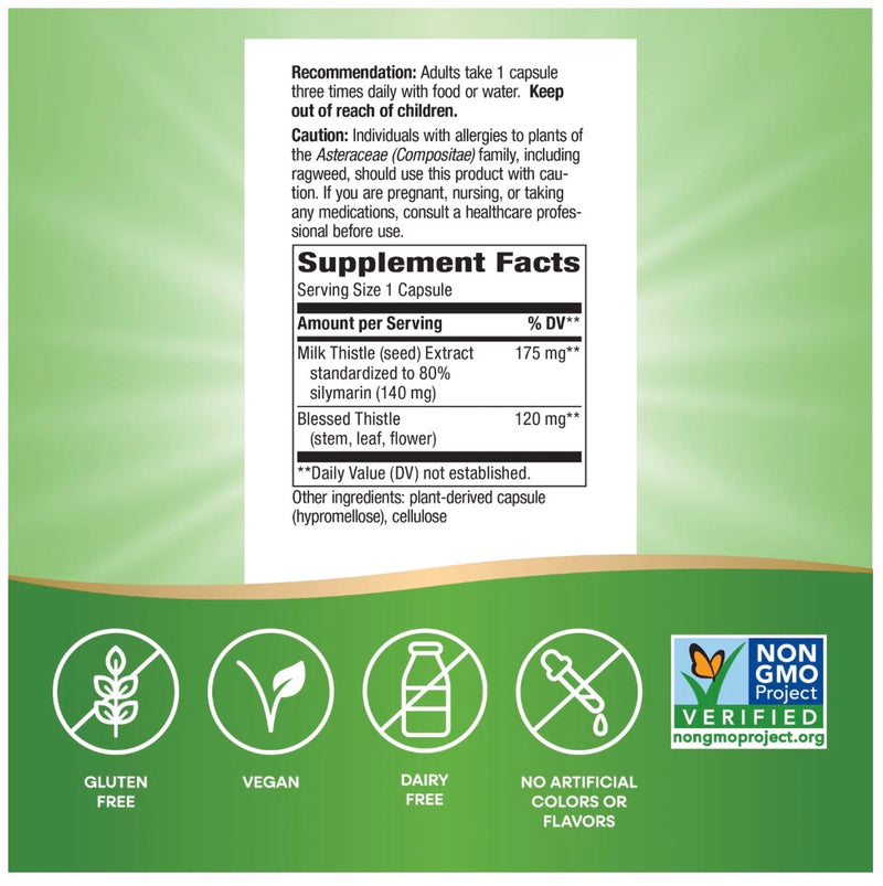 Nature's Way Blessed Thistle 390 mg per Serving Size, 100 Vegetable Capsules