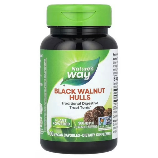 Nature's Way Black Walnut Hulls 900 mg per Serving Size, 100 Vegetable Capsules