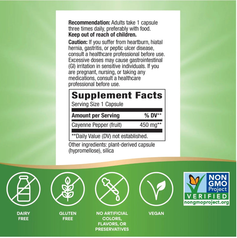 Nature's Way Cayenne 40000 S.H.U. 180 Capsules