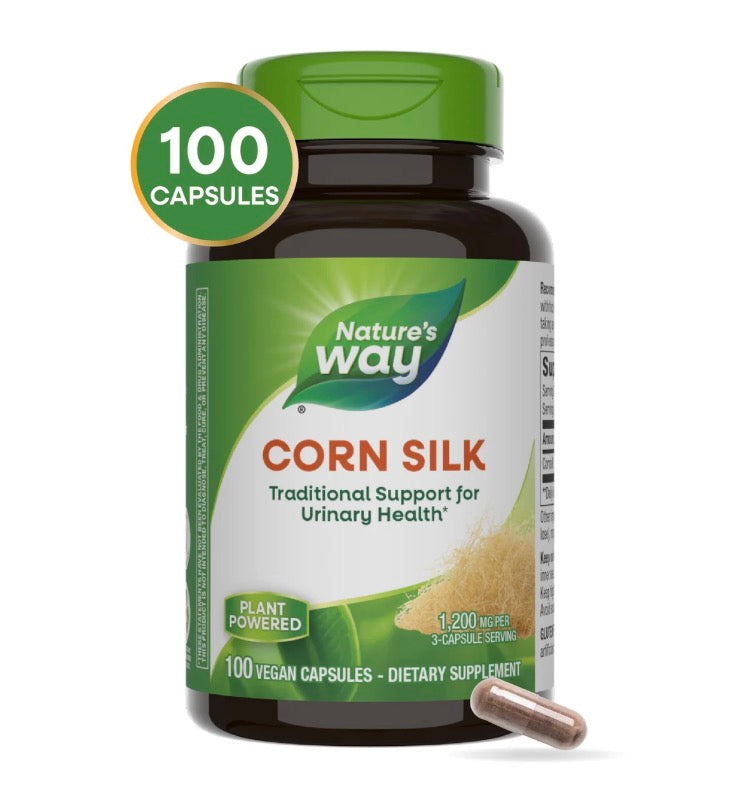 Nature's Way Premium Herbal Corn Silk 1200 mg per Serving Size, 100 Vegan Capsules