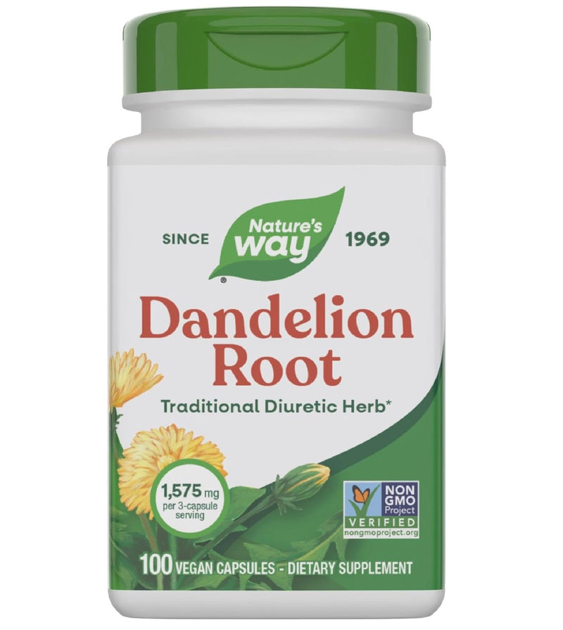 Nature's Way Dandelion Root 1575 mg per Serving Size, 100 Vegan Capsules
