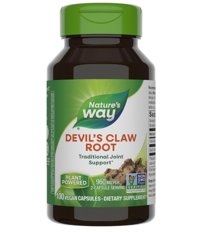Nature's Way Devil's Claw Secondary Root 960 mg per Serving Size, 100 Vegan Capsules