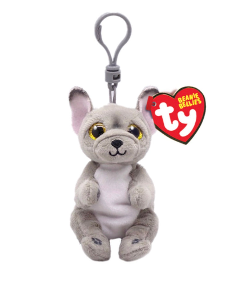 TY Beanie Bellies WILFRED the French Bulldog Plastic Key Clip - 4 inch
