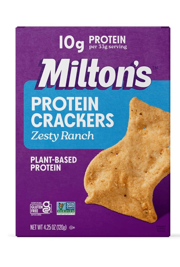 Milton’s Plant-Based Protein Crackers Zesty Ranch, 120g