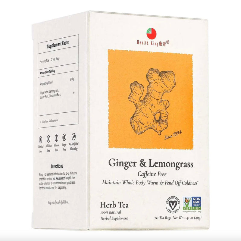 Salud Rey Ginger Ginger Bolsas de té de Herb 20 Ct