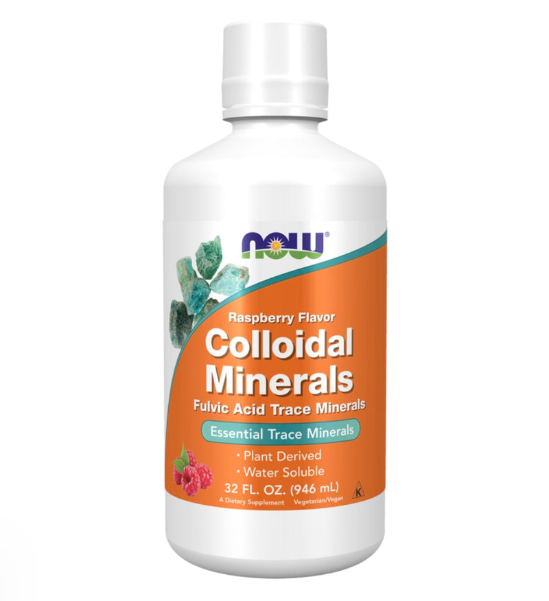 Now Colloidal Minerals 32 Fl Oz Raspberry Flavor