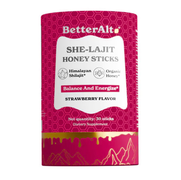 BetterAlt She-Lajit Honey Sticks Shatavari & Saffron Strawberry 30 Sticks