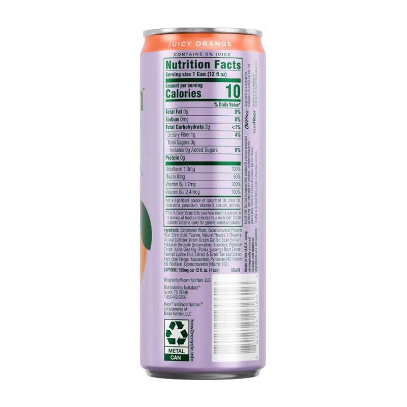 Bloom Energy, Juicy Orange, 12 Oz