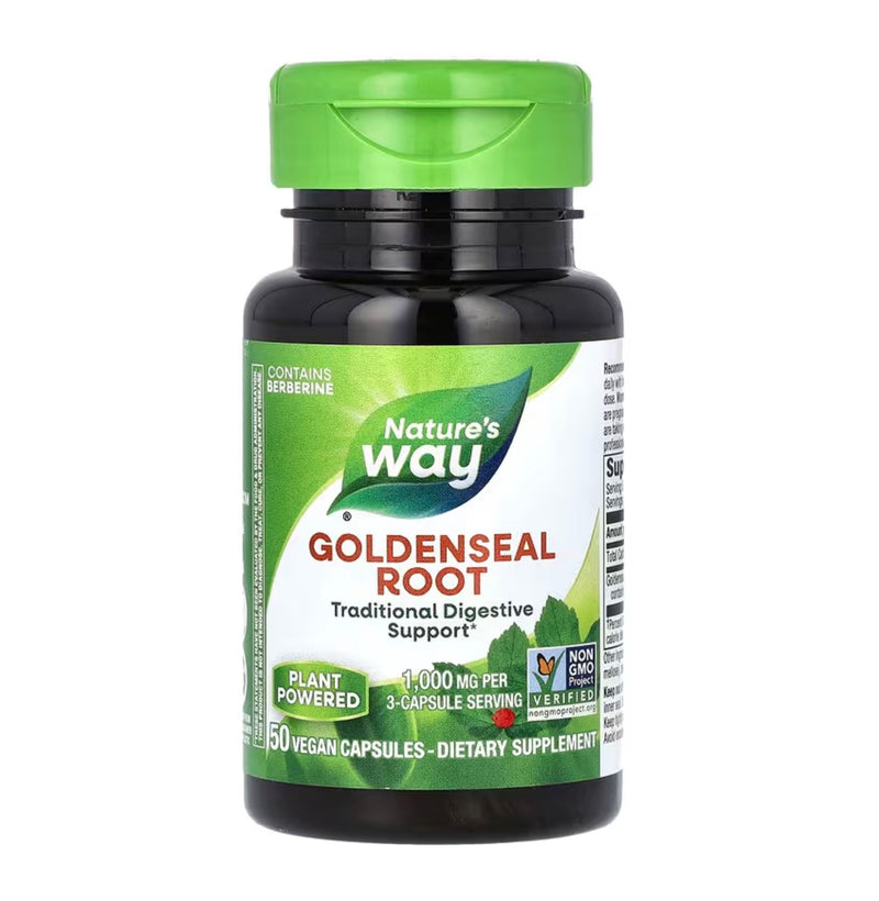 Nature's Way Root Goldenseal 1140 mg 50 Cápsulas de vegetales
