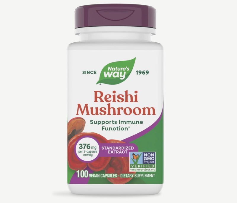 Nature's Way Reishi Mushroom 376 mg per Serving Size, 100 Vegan Capsules