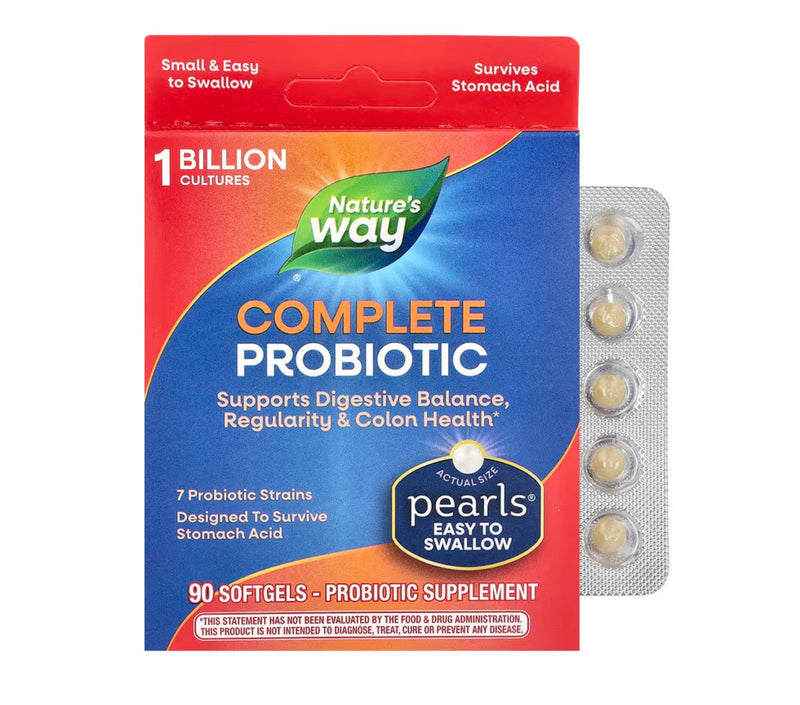 Nature's Way Probiotic Pearls Complete Digestive Health 1 Billion CFU, 90 Softgels