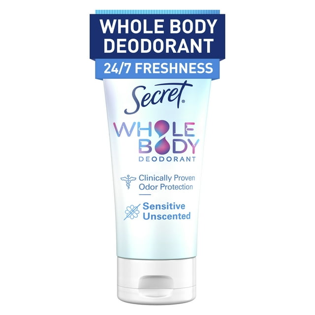 Secret Women's Whole Body Aluminum Free Deodorant Clear Cream Unscented 3.0oz