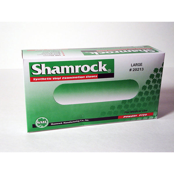 Shamrock Vinyl Powder Free Examination Gloves 20213 Large 100ct