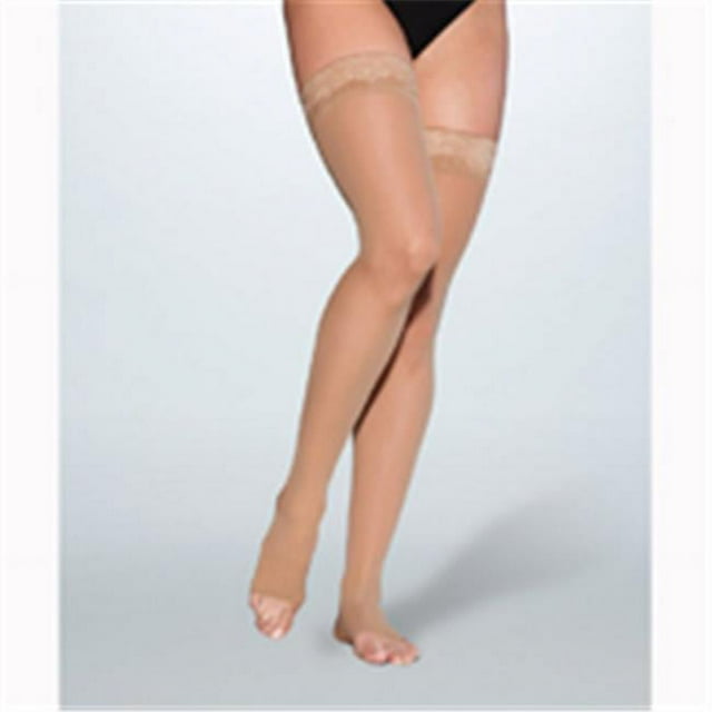 Sigvaris Eversheer 20-30mmHg Thigh High Open Toe with Top Grip Suntan ML