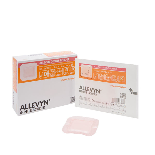 Smith & Nephew Allevyn Gentle Border Foam Dressing 3 X 3" 10 Per Box