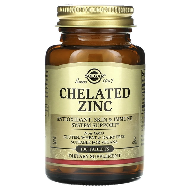 Solgar Chelated Zinc Tablets 100ct