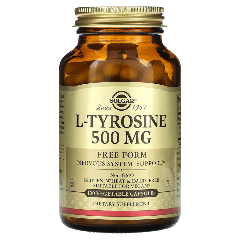 Solgar L-Tyrosine 500mg Vegetable Capsules 100ct