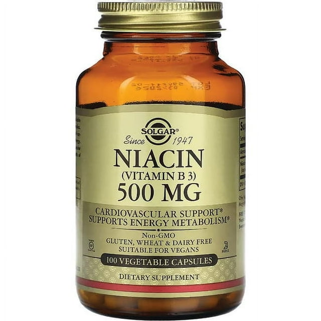Solgar Niacin 500mg Vegetable Capsules 100ct