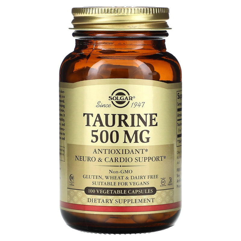 Solgar Taurine 500mg Vegetable Capsules 100ct