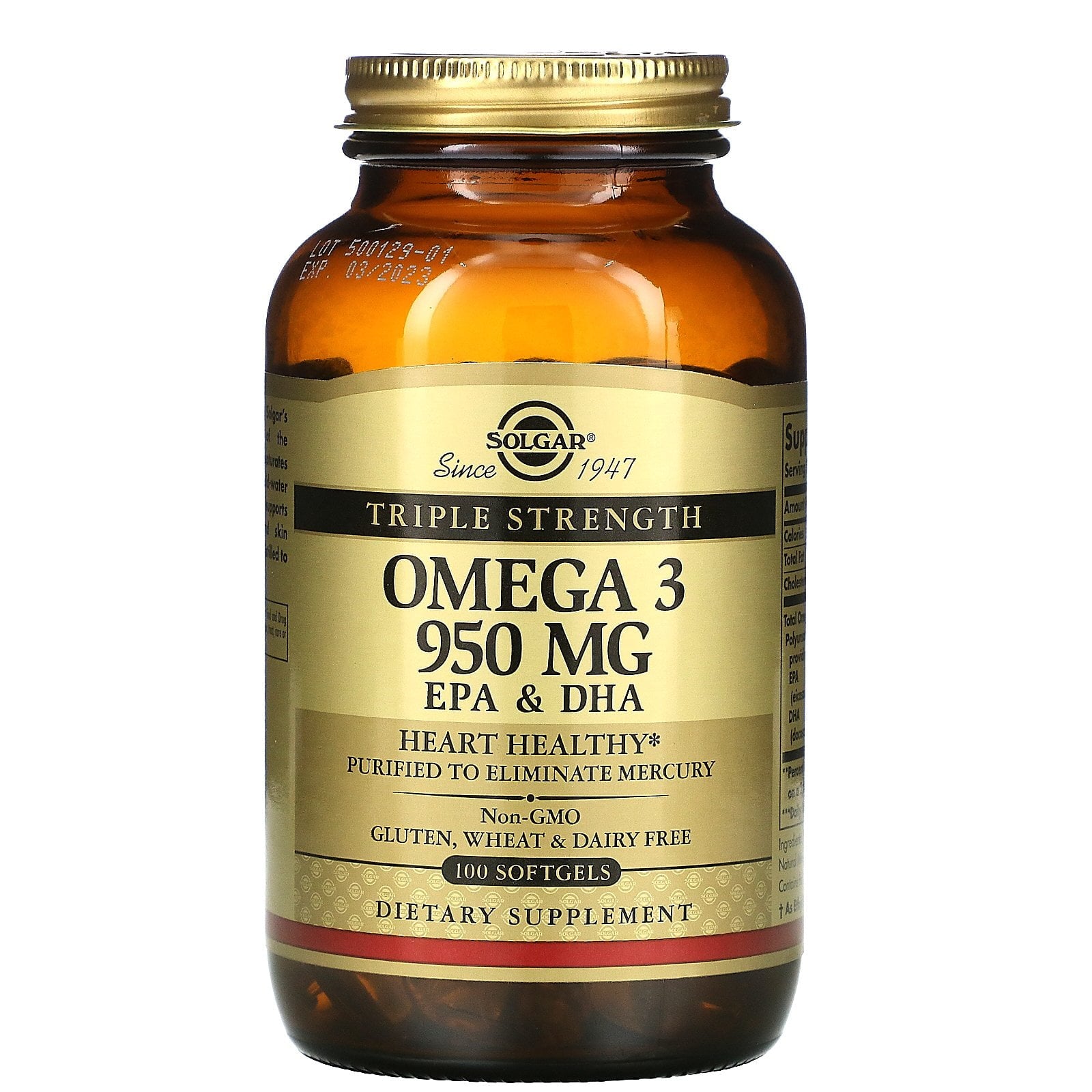 Solgar Omega 3 950 mg Epa & DHA Softgels100ct – Locatel Health ...